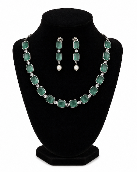 Pista Colour German Silver Choker Set from Super Macchi Online Store