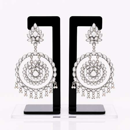 Princess Charming Alloy Chandbali Earrings for Women | Designer Party Wear Chandbali | Ethnic Statement Earrings | Super Macchi