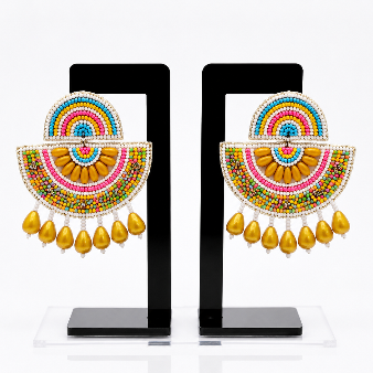  Rainbow Drop Beaded  Funky and Quirky Earrings
