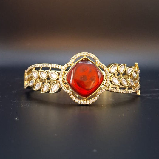 Red Stone with Gold Plated Bracelet