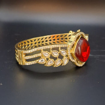 Red Stone with Gold Plated Bracelet Super Macchi Jewellery