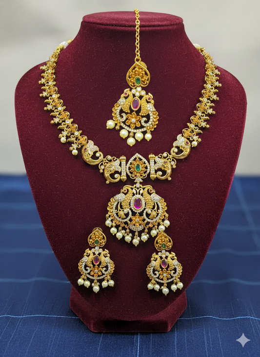 Royal Heritage Jadau-Style Kundan Polki Bridal Necklace Set