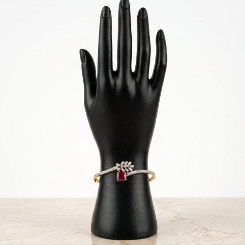 Ruby Stone with American Diamonds Bracelet for Women