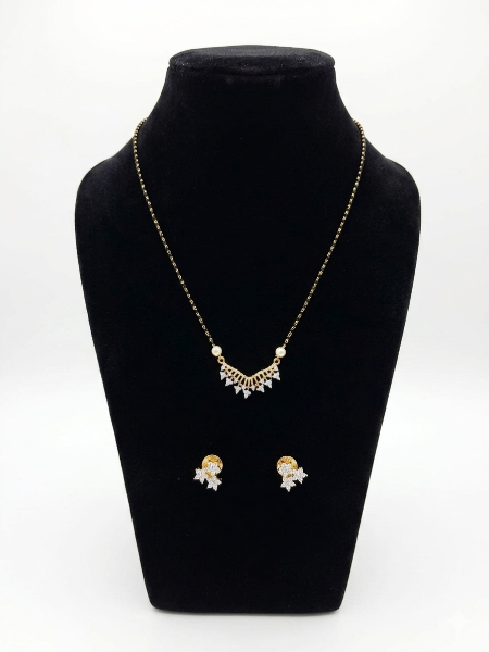 Simple AD Stone Mangalsutra Necklace Set for Women