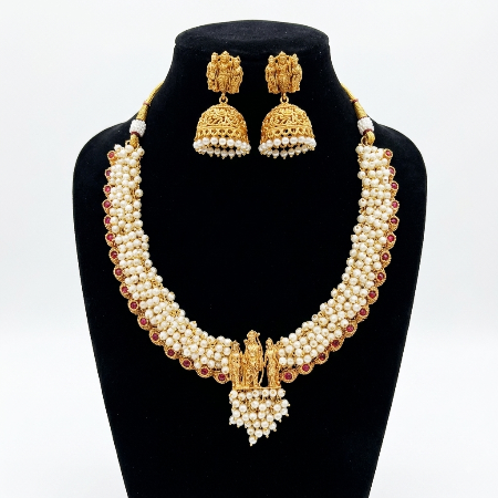 Sita Rama Pearl Studded Jewellery Set from Super Macchi