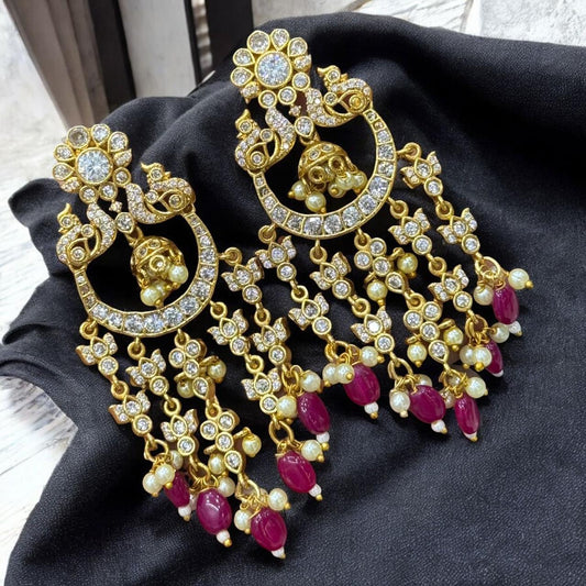 South Special Center Jhumka with Pearls Chandbali Earrings