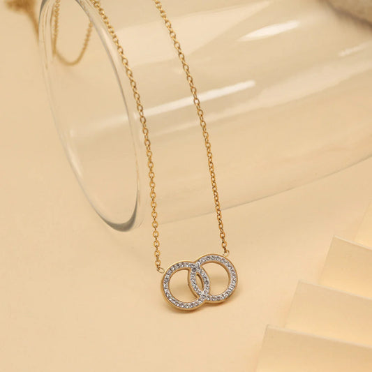 Stainless Steel 18k Gold Plated Demi Fine with Union Pendant