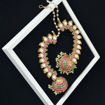Statement Ear Cuffs Jhumkas with Chains