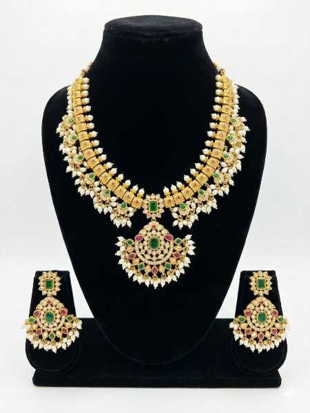 Traditional South Indian Guttapusalu Necklace Set | Super Macchi Jewellery