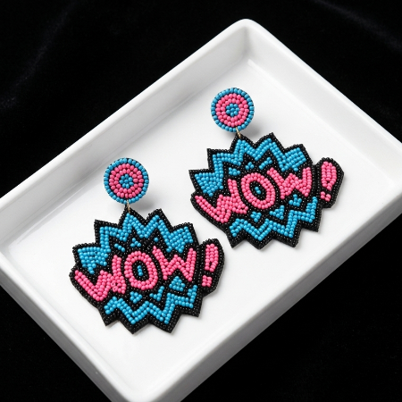 WOW Pop Art Beaded Earrings