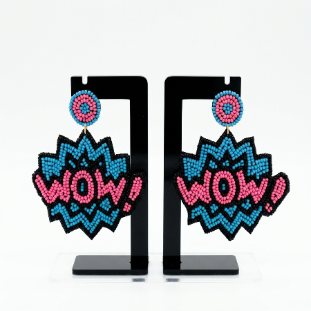 WOW Pop Art Beaded Earrings – Funky &amp; Quirky Handmade Jewellery by Supermacchi