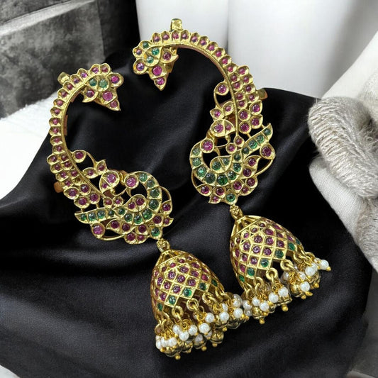 Traditional Earcuff Jhumka Earrings – Super Macchi Jewellery Collections