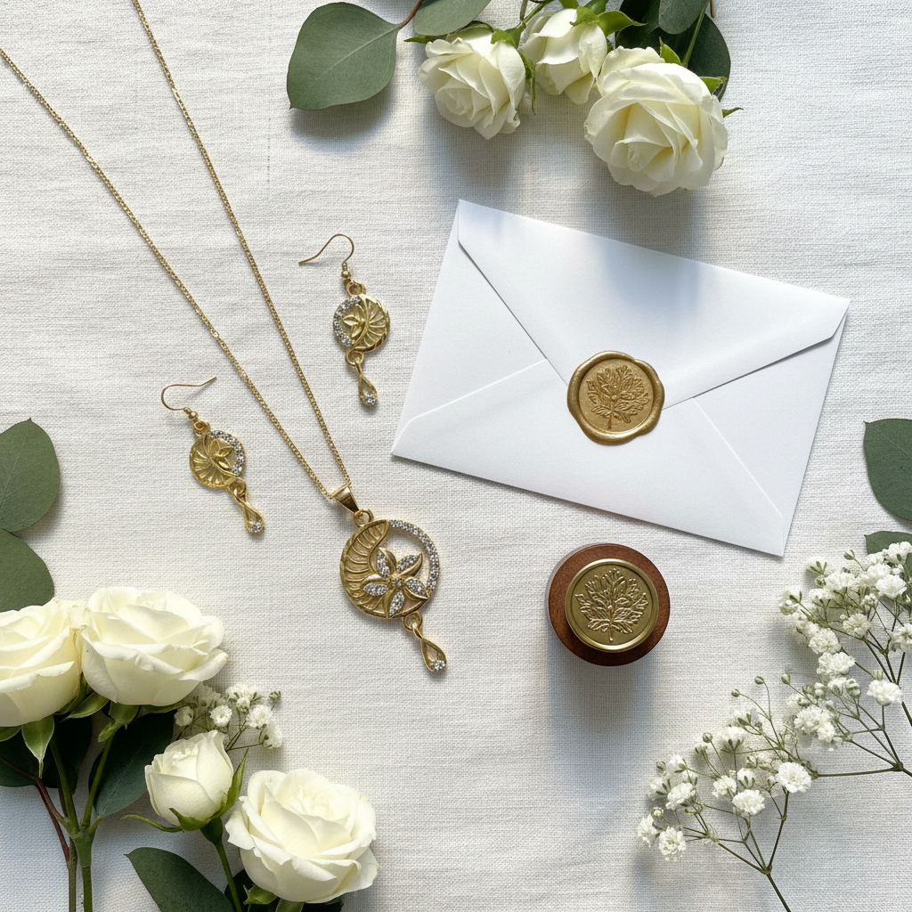 Demi Fine Chain with Circle-Shaped Pendant and Earrings