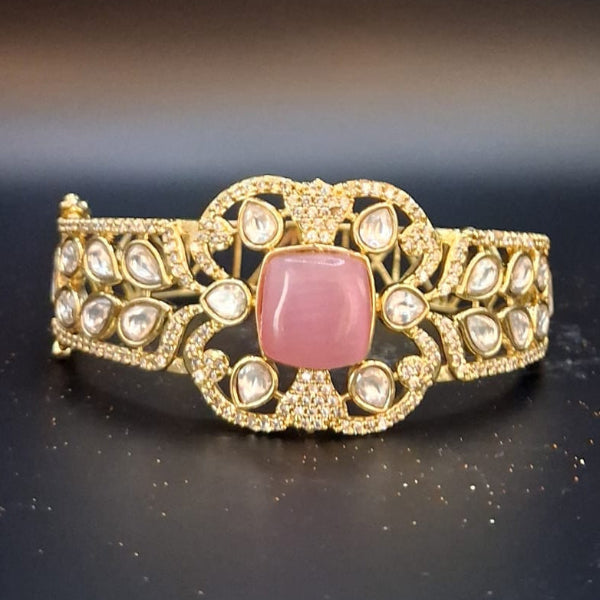  pink gemstone AD Gold plated bracelet 