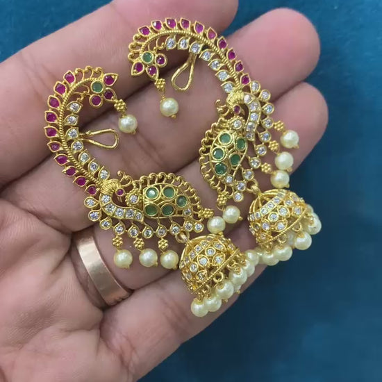 South Indian Ear Cuff Jhumka Earrings